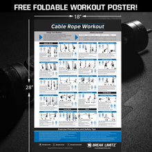 27-inch Black and Red Tricep Rope, Snap Hook, Workout Poster and Carry Bag
