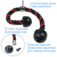 36-inch Black and Red Tricep Rope, Snap Hook and Carry Bag