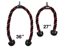36-inch Black and Red Tricep Rope, Snap Hook and Carry Bag